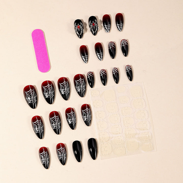 Gothic-Spinnenetz-Nail-Art-Erweiterungen Karnz