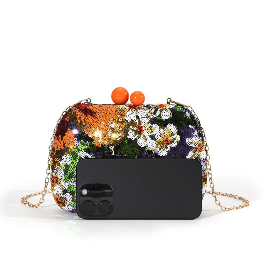 Paillette Blumen Clutch