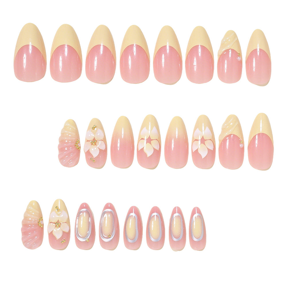 3D Blumen Design Druck-On-Nagel Set Karnz