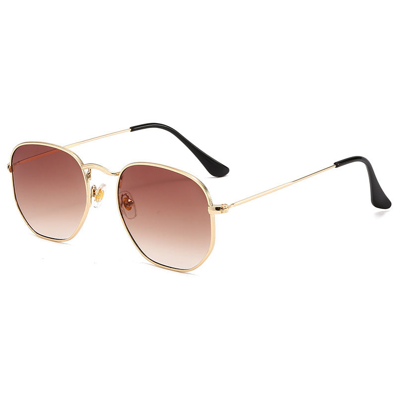 Damen Oversized Sonnenbrille mit elegantem goldenen Metallrahmen und massivem UV-Schutz Karnz