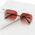 Damen quadratische Sonnenbrille mit verziertem Metalldetail Karnz