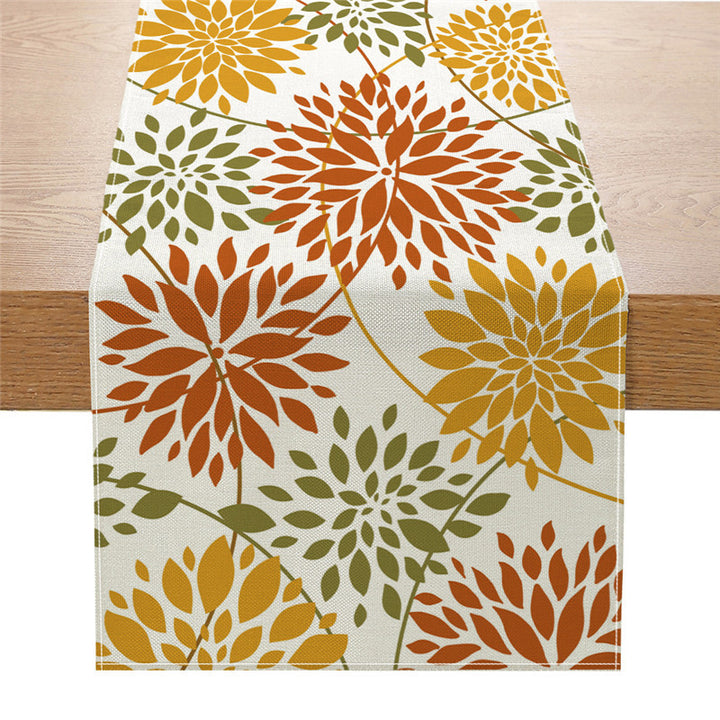 Dekorativer Baumwoll-Leinen Floral Tischläufer mit langlebigem, schmutzabweisendem Gewebe