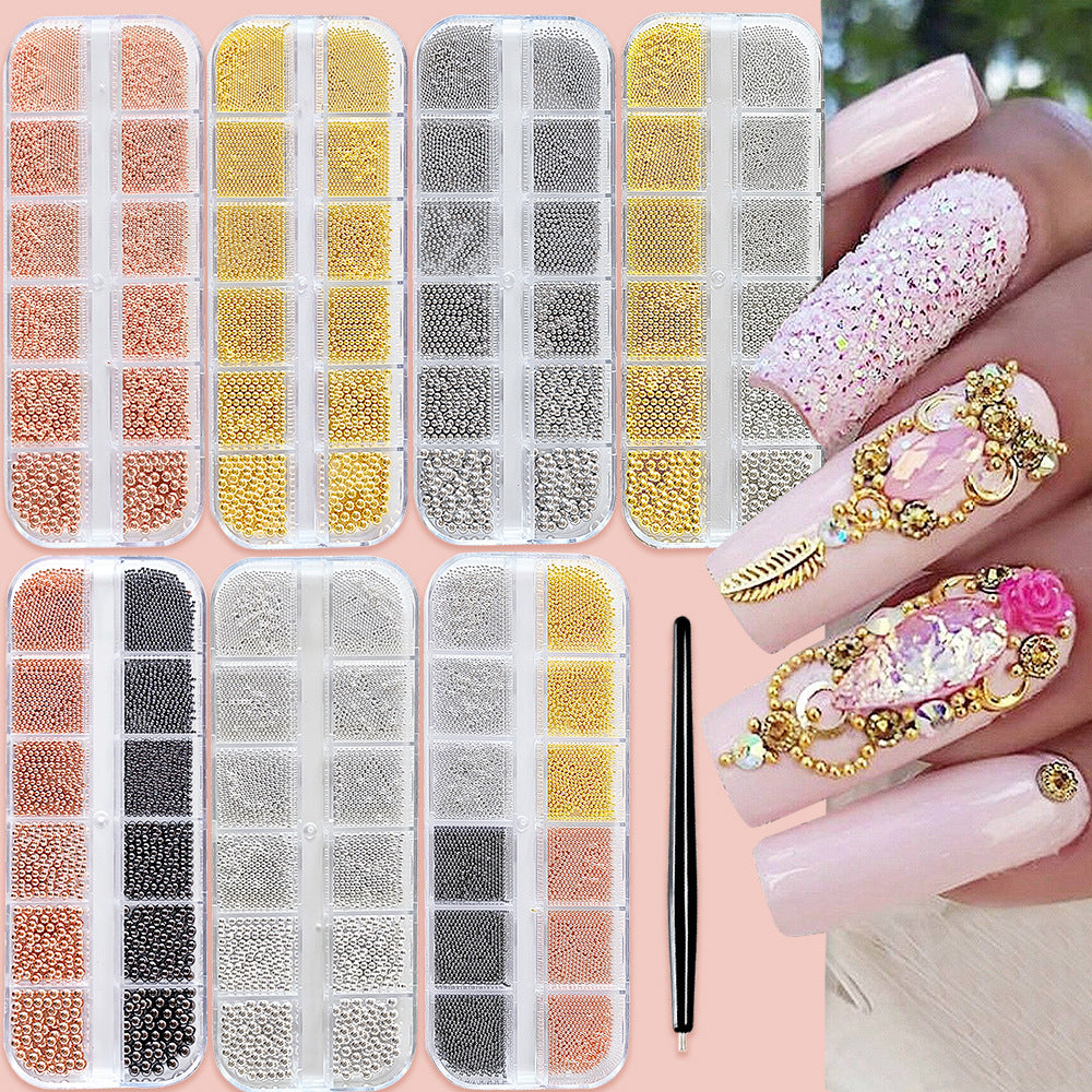 Dekorative Nail Art Perlen Set