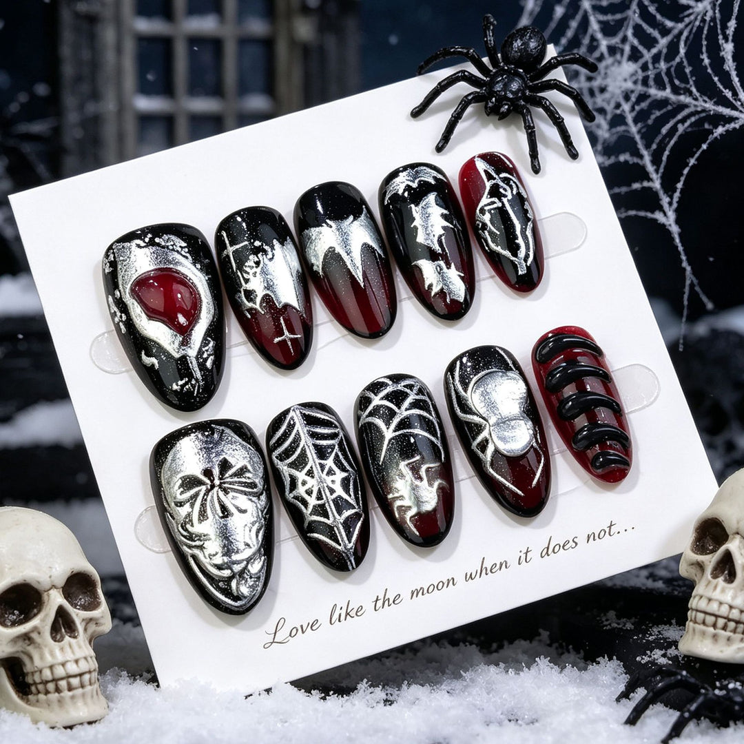 Gothic Halloween-Themen Press-On Nagelkunst Set Karnz