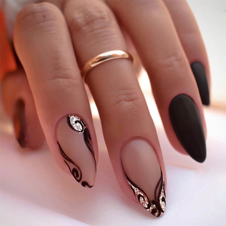 Elegantes Matt Press-On Nagelset Karnz
