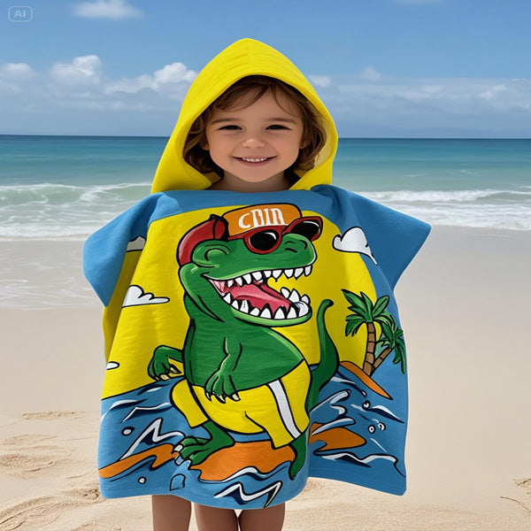 Kinder Spaß Dinosaurier-Themen Kapuzenhandtuch Poncho Karnz