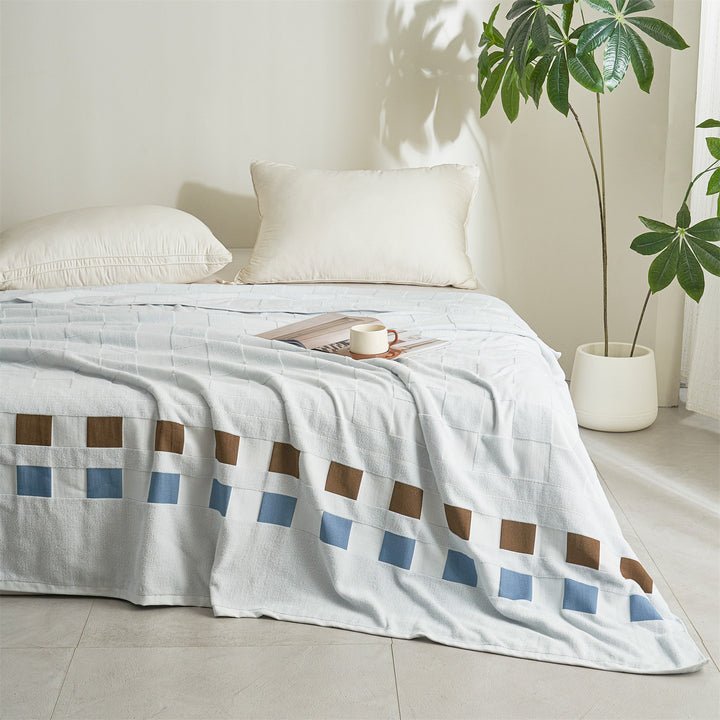 Oversized Texturiertes Baumwoll-Wurfdecke