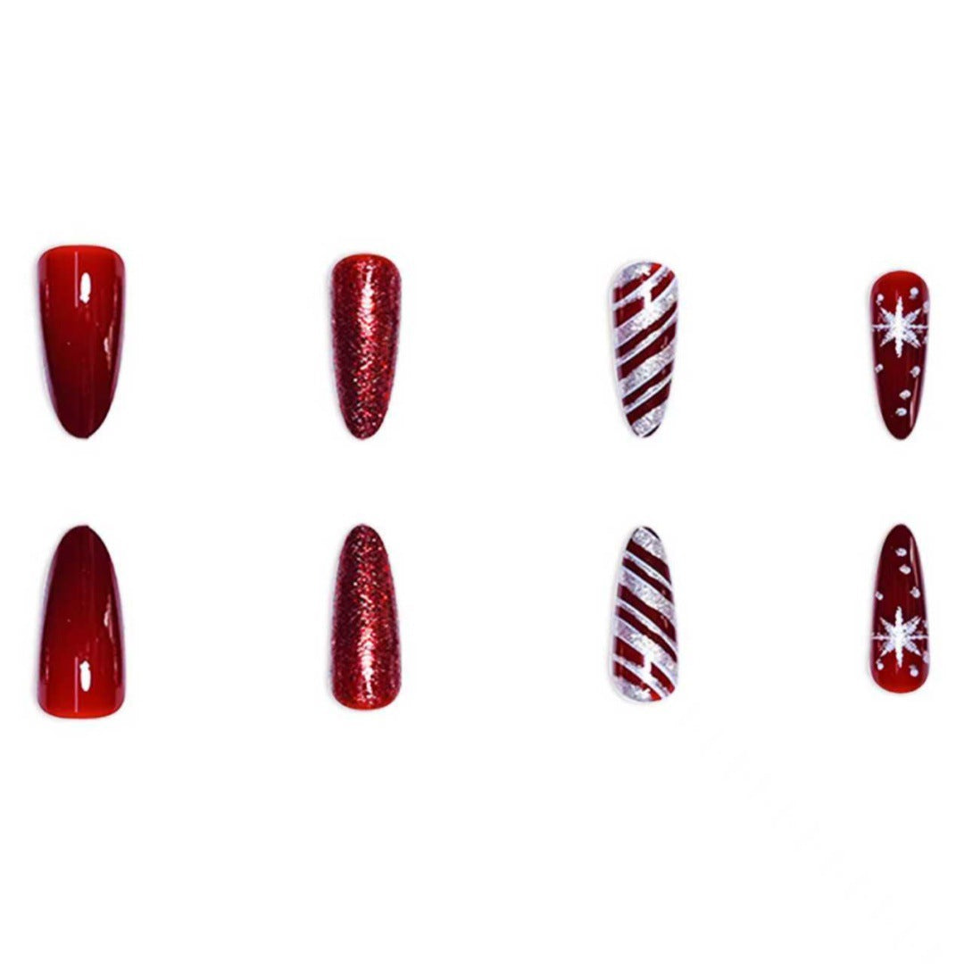 Festliche Feiertags-Stiletto-Nagelkunst Karnz