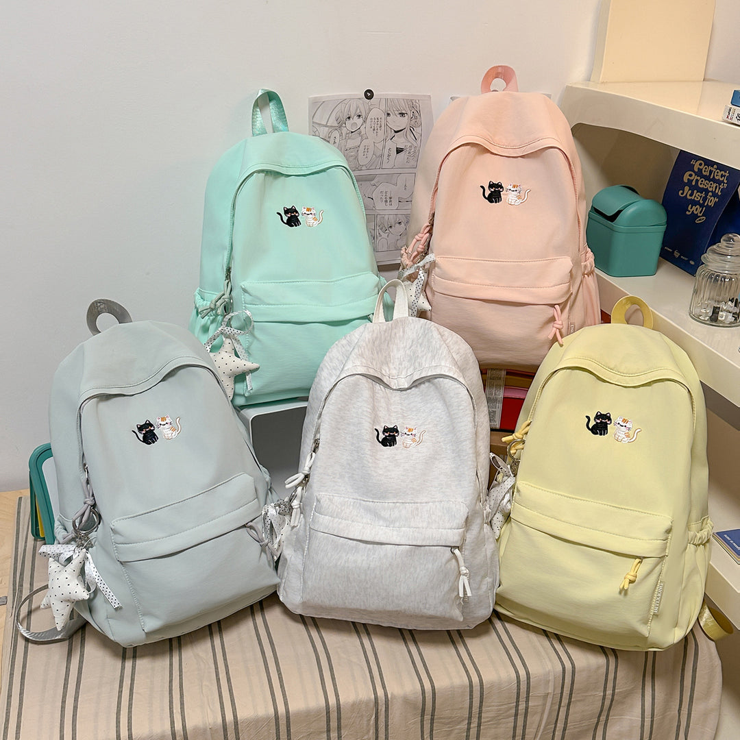 Bestickter katzen-themed Freizeit-Rucksack Karnz