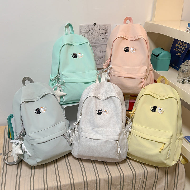Bestickter katzen-themed Freizeit-Rucksack Karnz