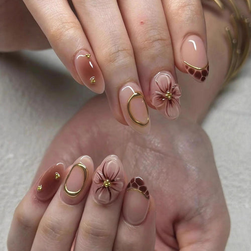 Luxus Floral Verziert Press-On Nail Set