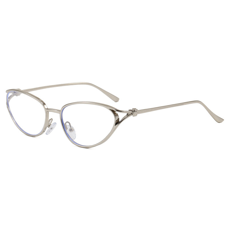 Trendige Cat-Eye Sonnenbrille mit Metallic Rahmen Karnz