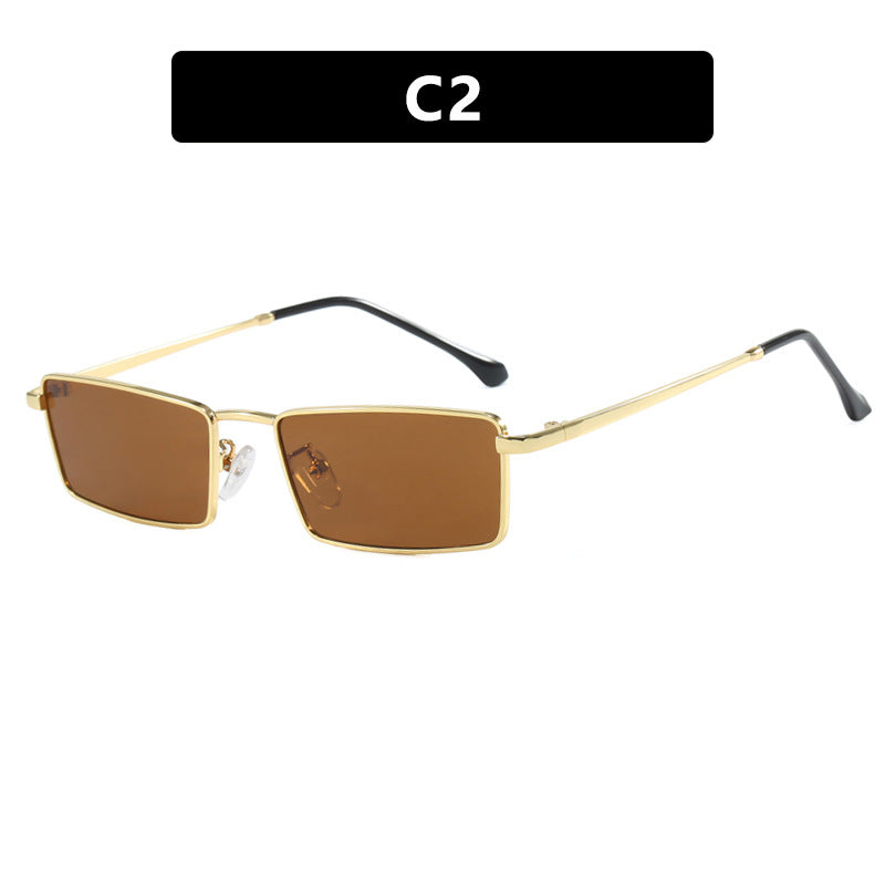 Damen quadratische Sonnenbrille mit metallischem Rahmen und komfortablem Nasenpolster Karnz