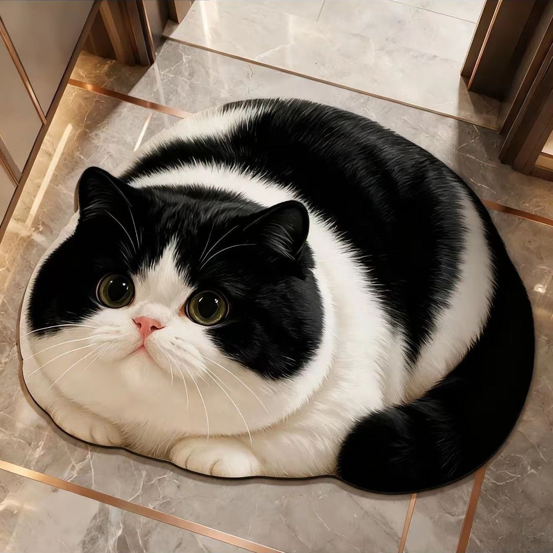 Katzenmotiv rutschfester Badezimmerteppich