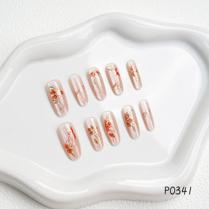 Floral-Design Press-On Nail Set 1790745719