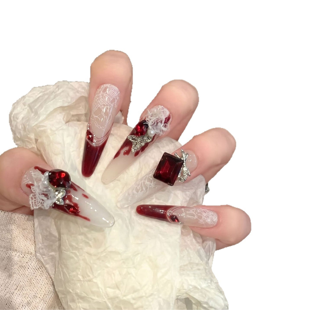 Elegantes dekoratives Press-On-Nagelkunst-Set Karnz