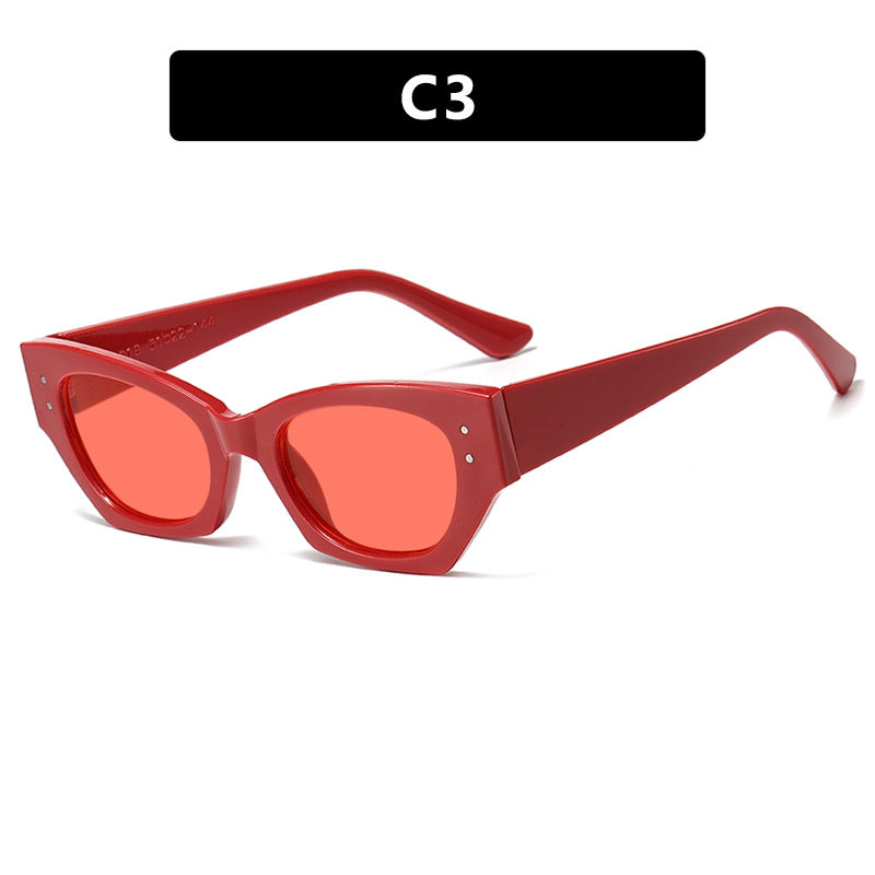 Damen trendige Cat-Eye Sonnenbrille mit elegantem Kunststoffrahmen Karnz