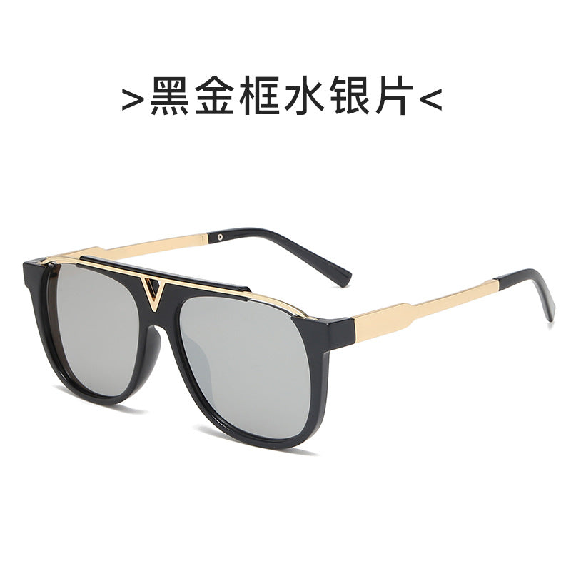 Damen elegante oversized Sonnenbrille mit stilvollem transparentem Rahmen Karnz