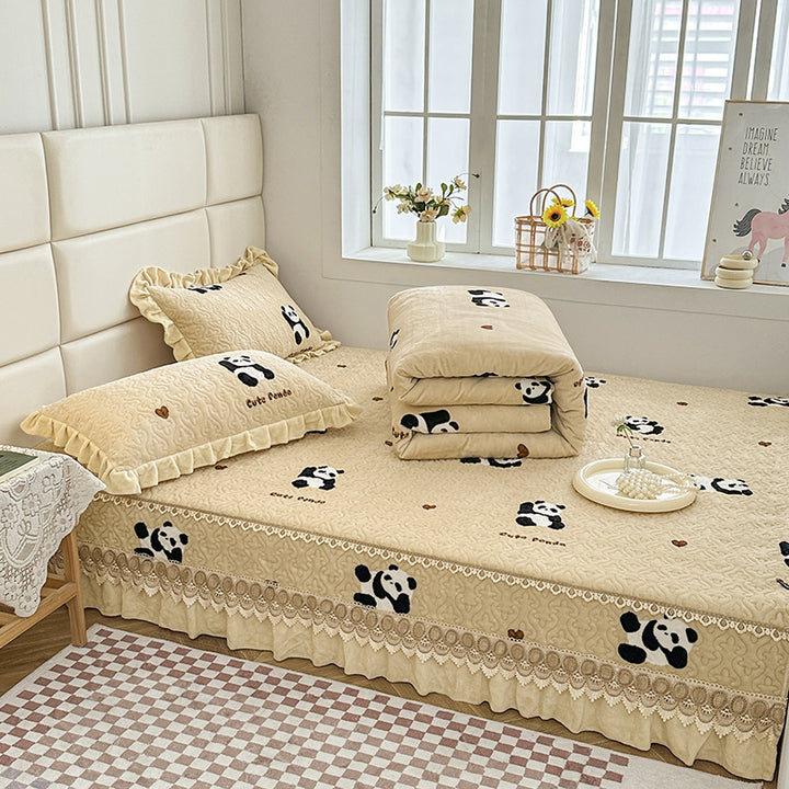 Elegante bestickte Steppdecke