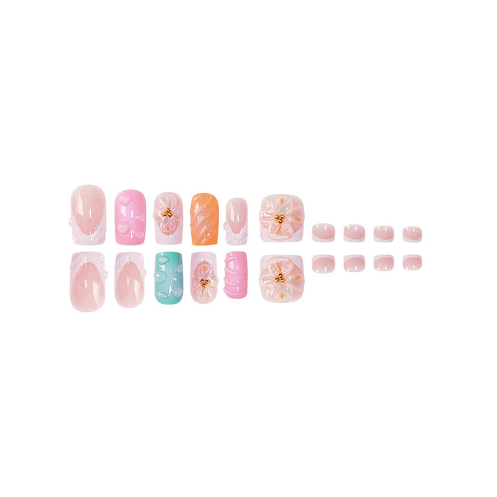 3D Floral Decorative Press-On Nails Set Karnz