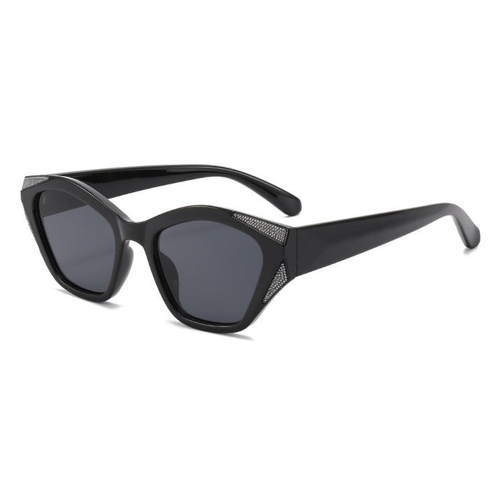 Damen modische oversized Sonnenbrille mit glitzernden Akzenten Karnz
