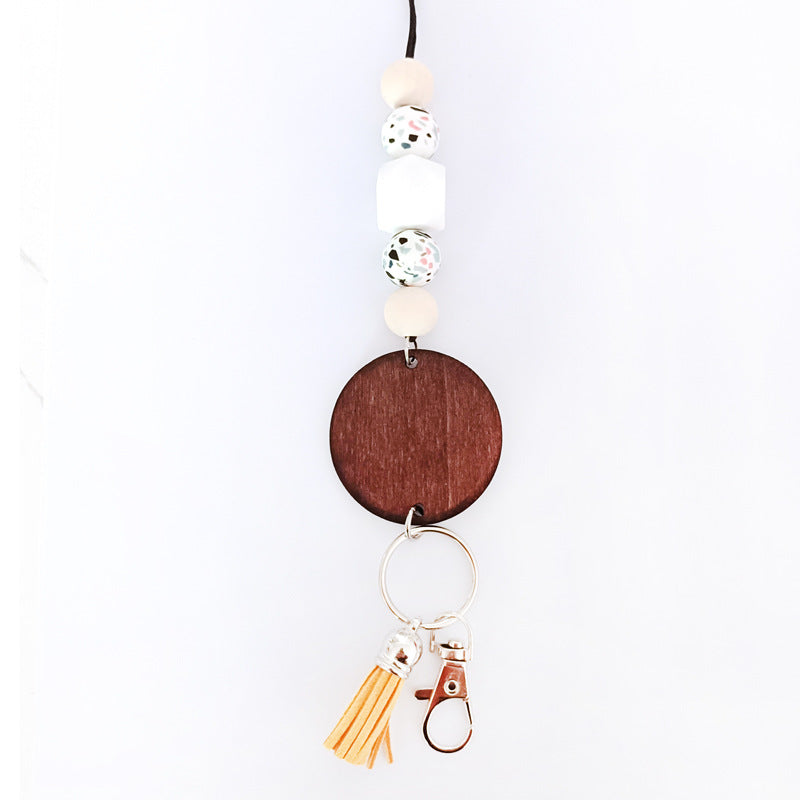 Holzperlen Schlüsselanhänger Halter Karnz