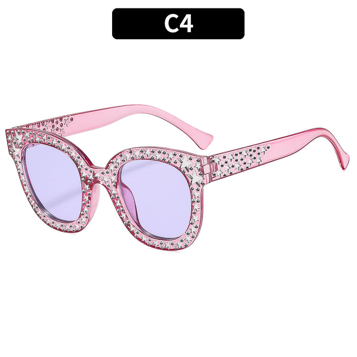 Elegante mit Strass verzierte Katzenaugen-Sonnenbrille