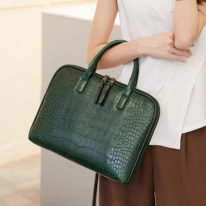 Elegante Handtasche Im Krokodil-Look Karnz