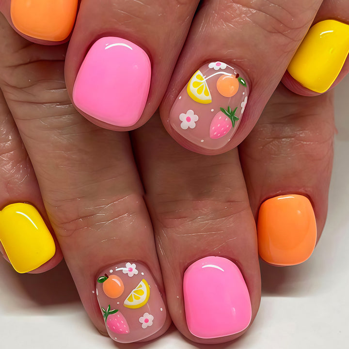 Frucht-inspiriertes Press-On Nail Art Set Karnz