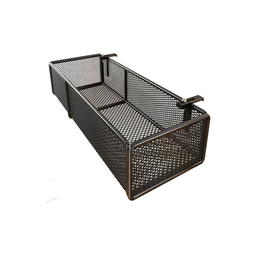 Klemmbares Mesh-Bettseitenregal mit mehreren Haken