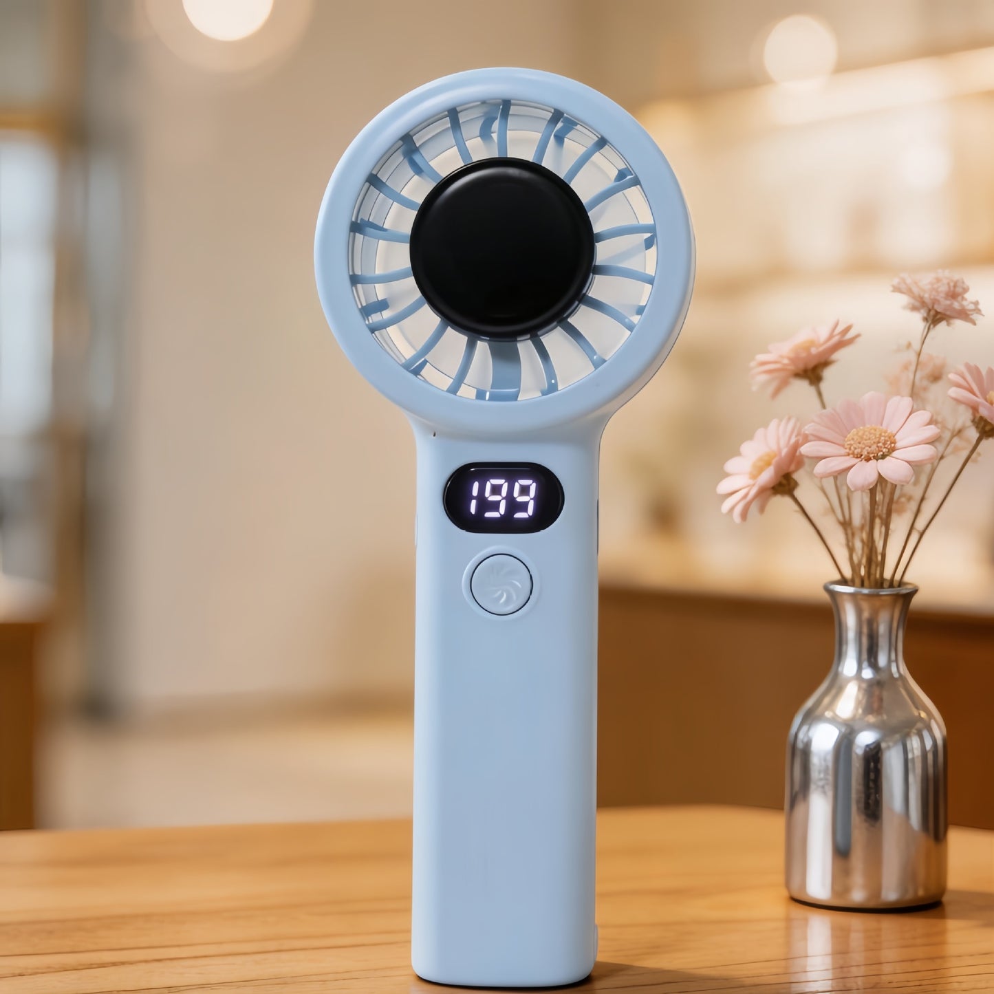 Damen Tragbarer Handventilator mit LCD-Display und USB-Ladefunktion Karnz