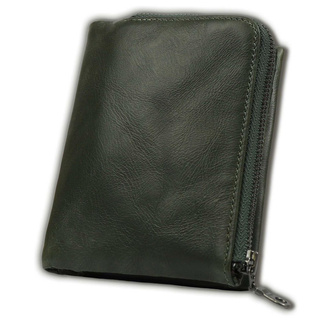 Reißverschluss Leder Organizer Geldbörse Karnz