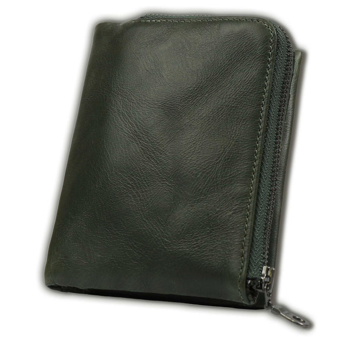 Reißverschluss Leder Organizer Geldbörse Karnz