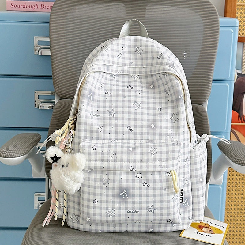 Stylische karierte Druck Rucksack Karnz