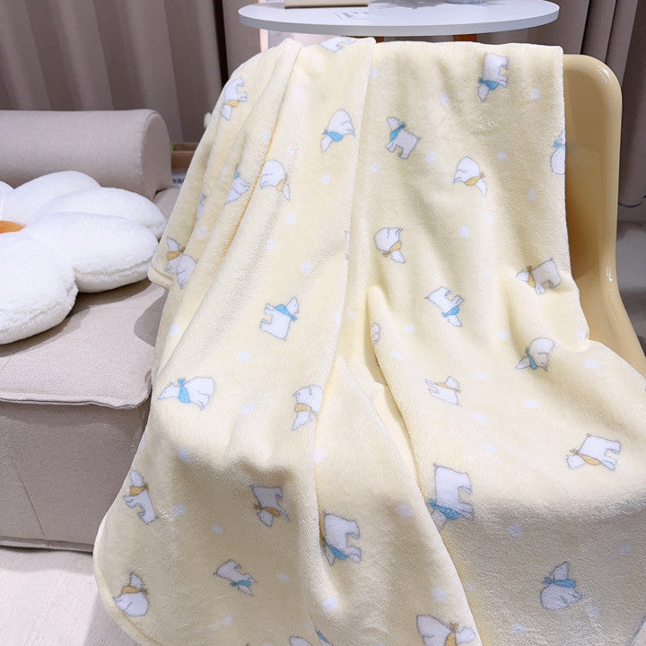 Plüsch-Tier-Motiv-Fleece-Wurfdecke