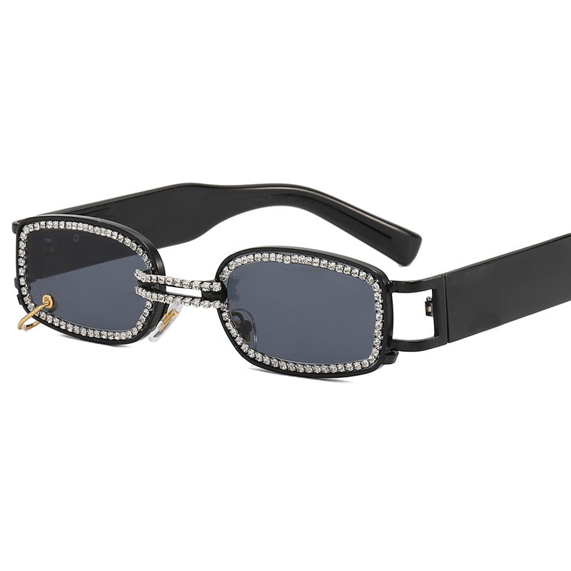 Damen modische Sonnenbrille mit funkelndem Kristallrahmen Karnz