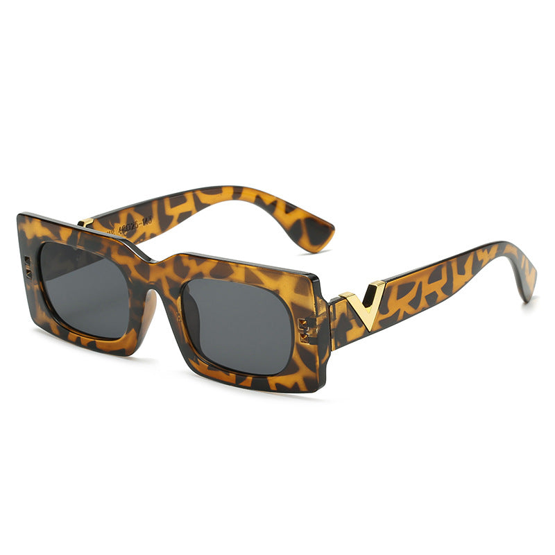 Damen oversized Sonnenbrille mit animalischem Muster Karnz