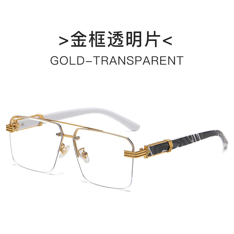 Damen Designer-Brille mit elegantem Goldrahmen und transparenten Gläsern Karnz