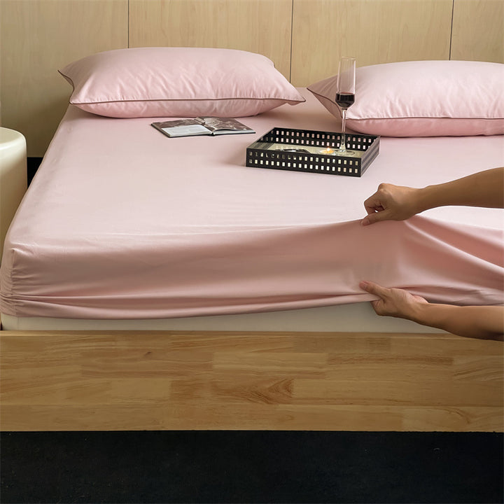 Tief-Taschen Elastisch Stretch Percale Spannbettlaken Set mit Paspel-Kissenbezügen