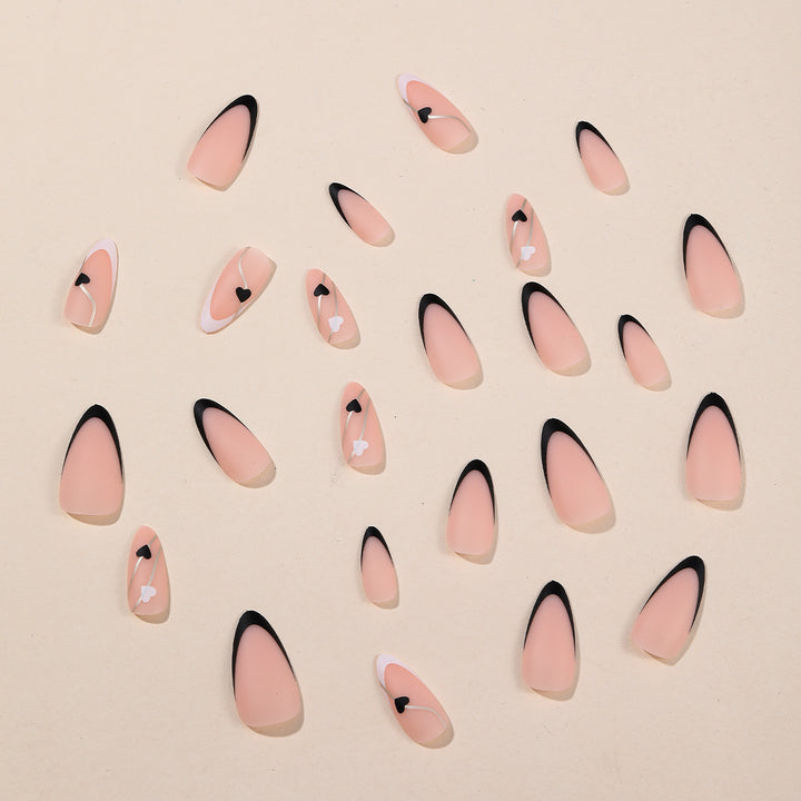Elegante Herz-Themen Acryl Nagelkunst Verlängerungen Karnz