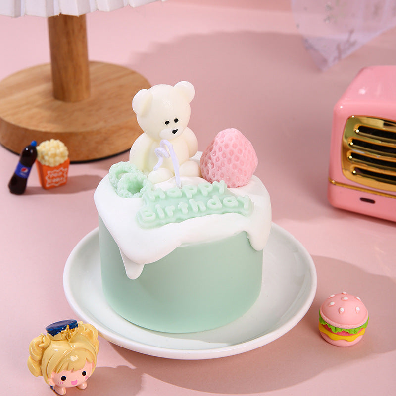Weicher duftender Dessert Squishy Stress Spielzeug mit Bären-Topper