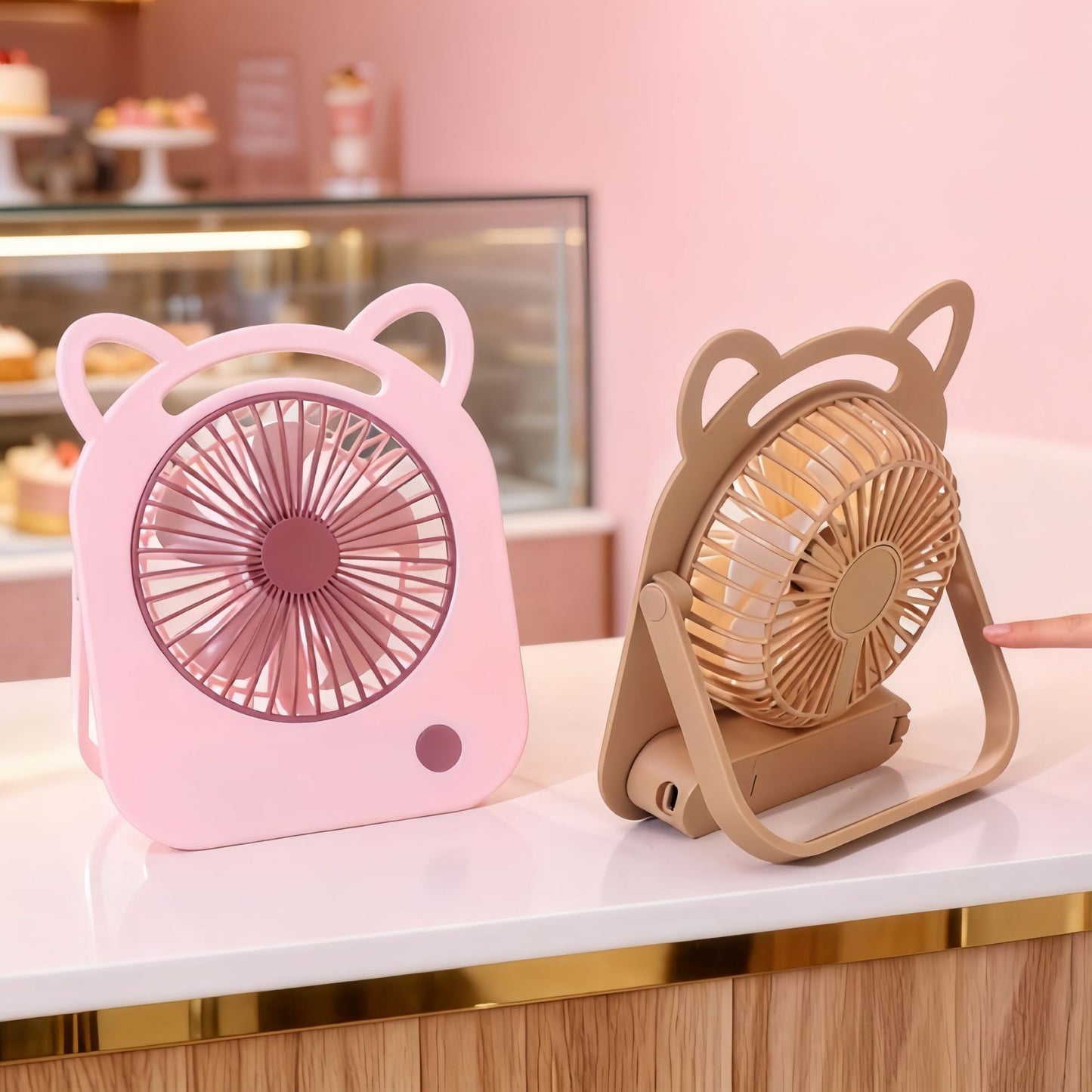 Damen Tragbarer Mini-Handventilator im süßen Katzendesign Karnz