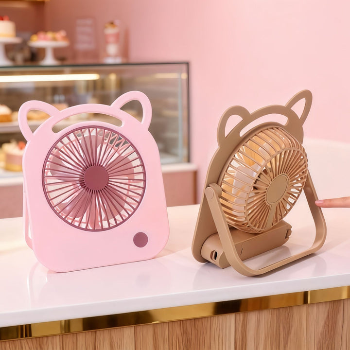 Damen Tragbarer Mini-Handventilator im süßen Katzendesign Karnz
