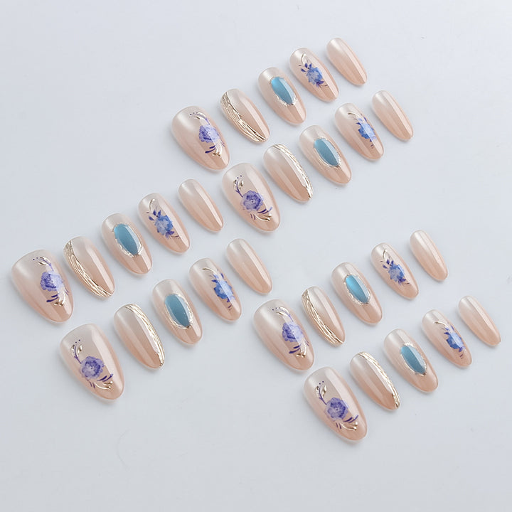 Künstlerisches Floral Press-On Nail Art Set Karnz