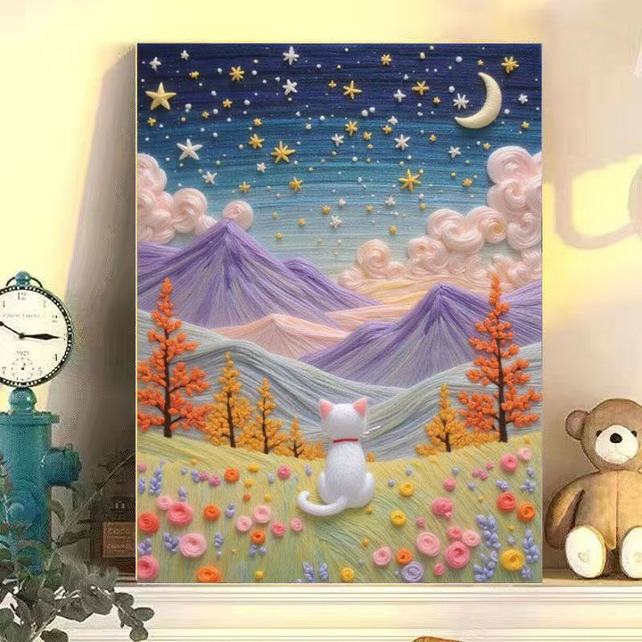 Verspielt Katze Landschaft Leinwand Kunst Karnz