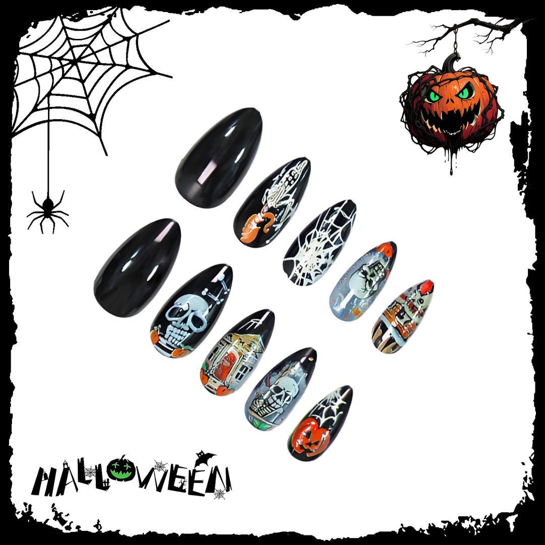 Halloween Kunstnagelset mit schaurigen Motiven und kreativen Designs Karnz