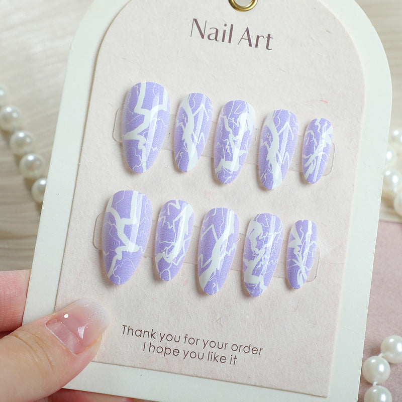 Stilvolles Marmor-Effekt Press-On Nagelkunstset
