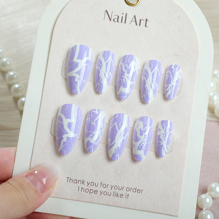 Stilvolles Marmor-Effekt Press-On Nagelkunstset