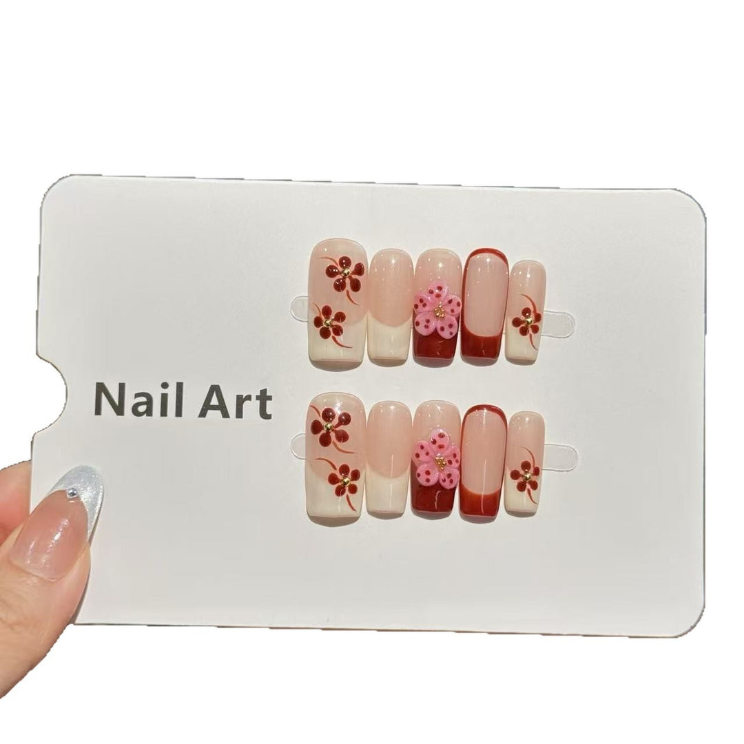 Dekorative Blumen Press-On Nagelkunst