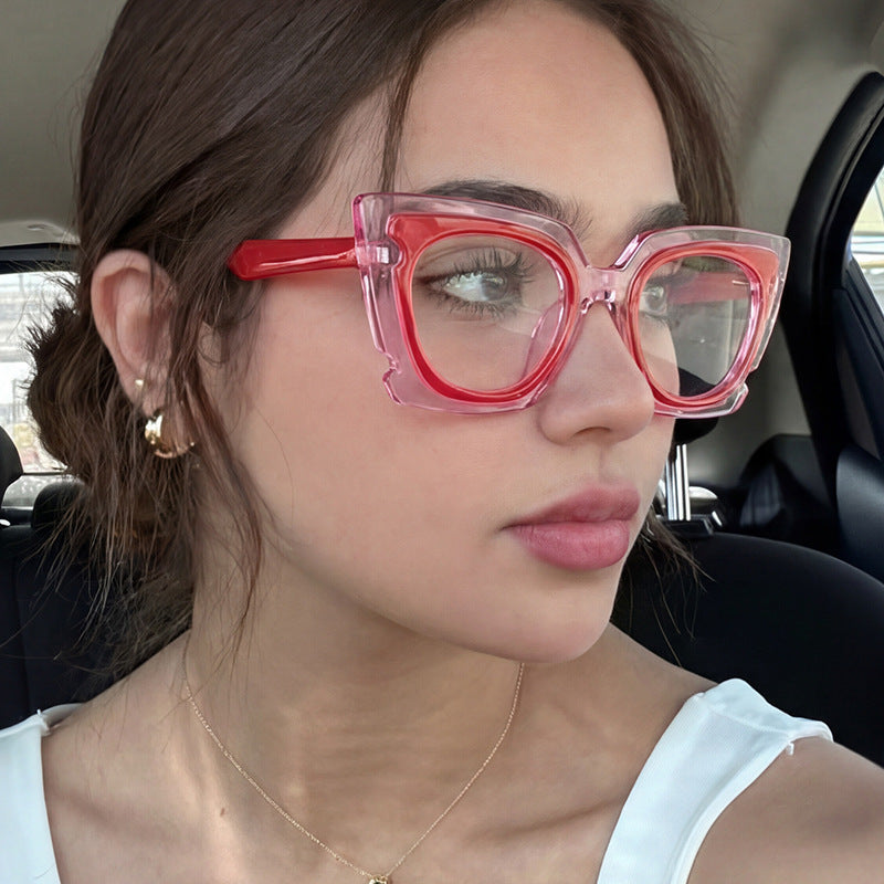 Damen oversized Sonnenbrille mit extravagantem Rahmen und UV-Schutz Karnz
